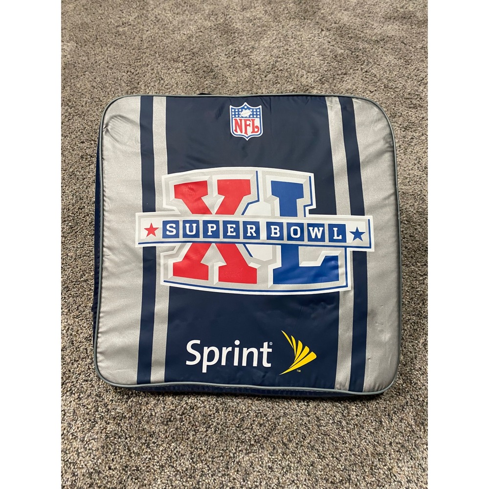 WITH INSERTS NFL Super Bowl XL Stadium Cushion Blue 40th Anniversary Logo